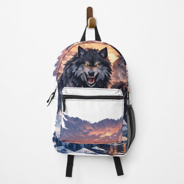 Item preview, Alpha Wolf Pack in Snow Mountain Landscape Powerful Wildlife Art Design designed and sold by GarnerSupplyCo.