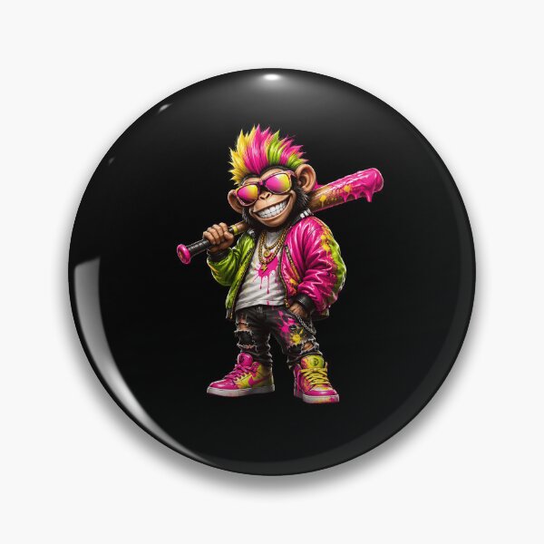 Item preview, Graffiti Monkey Baseball Street Art: Color Hip Hop Style Monkey, Animal Sport Cool Graphic designed and sold by NewaveBoutique.