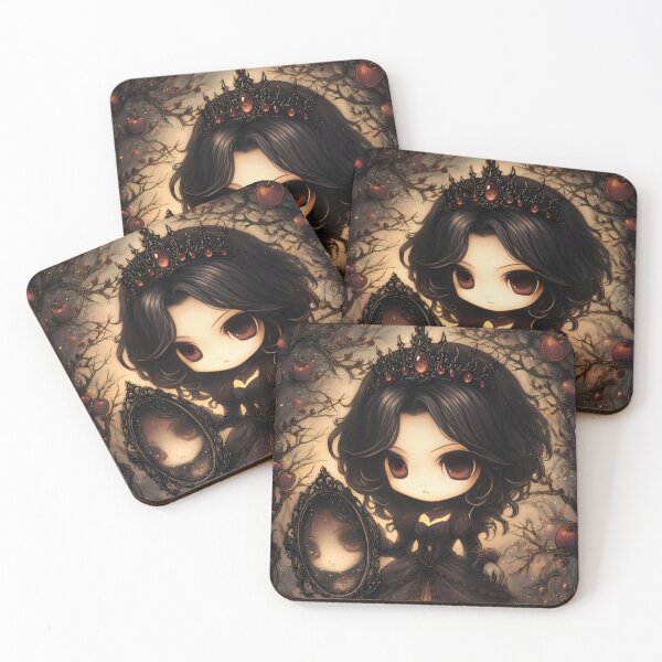 Item preview, Grimm Chibi Evil Queen and Mirror – Dark Snow White Gothic Art designed and sold by InkAndGloom.