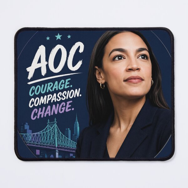 Item preview, AOC Courage Compassion Change Political Portrait designed and sold by Owcomm.