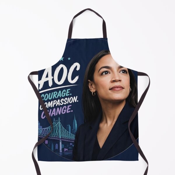 Item preview, AOC Courage Compassion Change Political Portrait designed and sold by Owcomm.