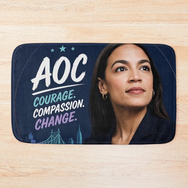 Item preview, AOC Courage Compassion Change Political Portrait designed and sold by Owcomm.