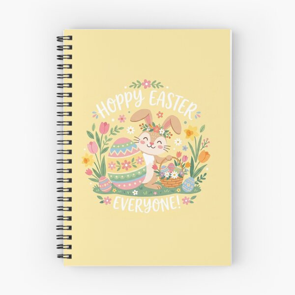 Item preview, Hoppy Easter Everyone! Cute Bunny and Floral Eggs Illustration designed and sold by Owcomm.