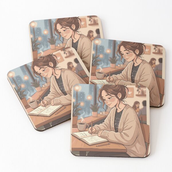 Item preview, Write Your Own Story Cozy Aesthetic Girl Journal Illustration designed and sold by AmazingEG.