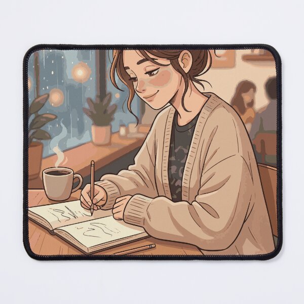 Item preview, Write Your Own Story Cozy Aesthetic Girl Journal Illustration designed and sold by AmazingEG.