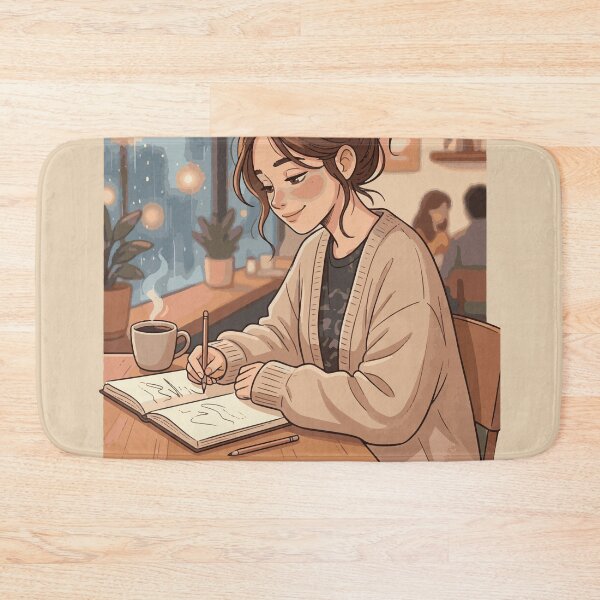 Item preview, Write Your Own Story Cozy Aesthetic Girl Journal Illustration designed and sold by AmazingEG.