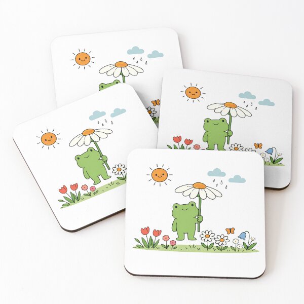 Item preview, Frog Holding Daisy Umbrella in Sunny and Rainy Flower Garden designed and sold by Owcomm.