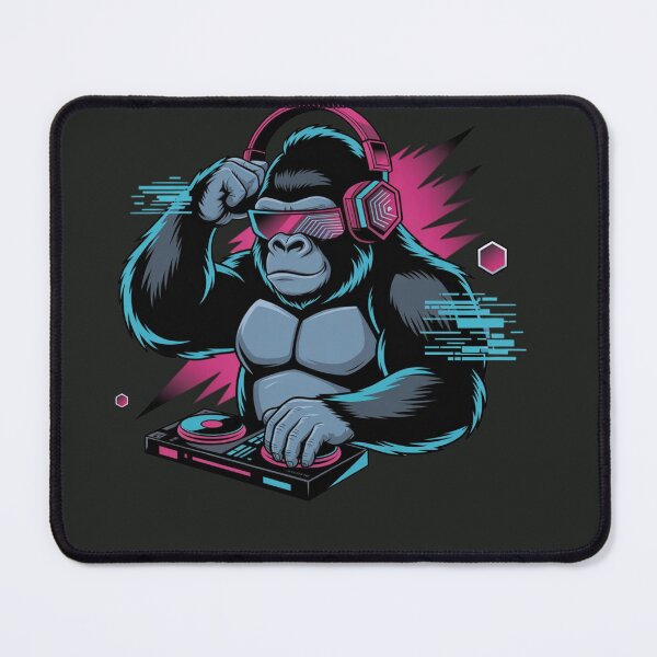 Item preview, Neon Gorilla DJ Cyberpunk Streetwear designed and sold by Articline.