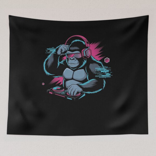 Item preview, Neon Gorilla DJ Cyberpunk Streetwear designed and sold by Articline.
