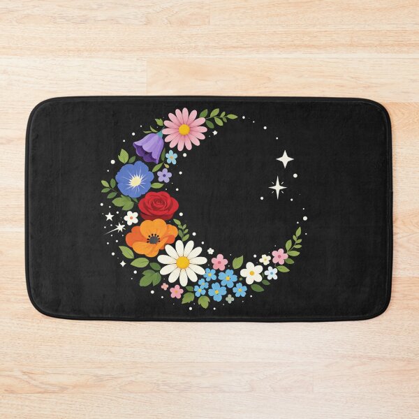 Item preview, Floral Crescent Moon with Wildflowers and Celestial Stars designed and sold by Owcomm.