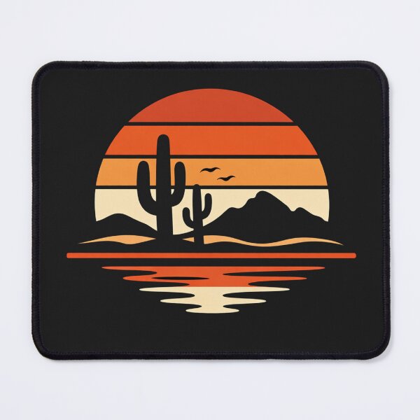 Item preview, Retro Desert Sunset with Saguaro Cactus and Mountain Silhouette designed and sold by Owcomm.