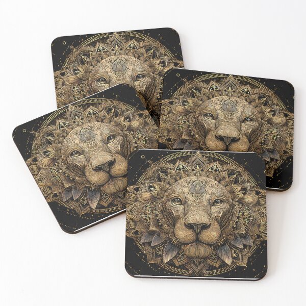 Item preview, King Regal Lion Portraits Mandala Designs Majestic Wildlife designed and sold by ART ATTACK ZONE.