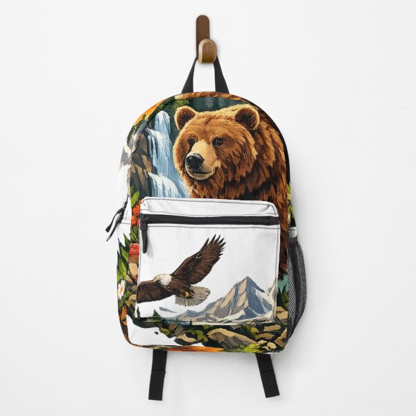 Artikelvorschau, Grizzlybär-Berglandschaft, Wildtiere, Natur, Wald, Wasserfall-Design entworfen und verkauft von GarnerSupplyCo.