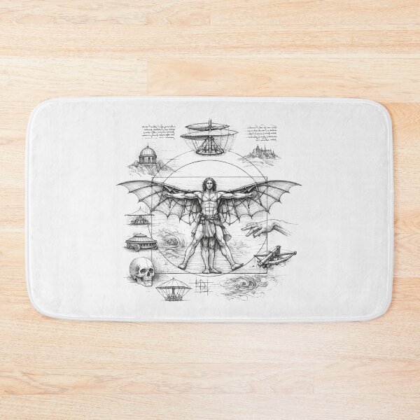 Item preview, Leonardo da Vinci Vitruvian Man and Renaissance Inventions Sketch designed and sold by Owcomm.