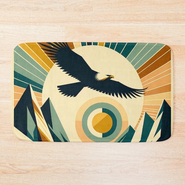 Item preview, Geometric Eagle Over Mountain Sunrise designed and sold by InkSmithery.