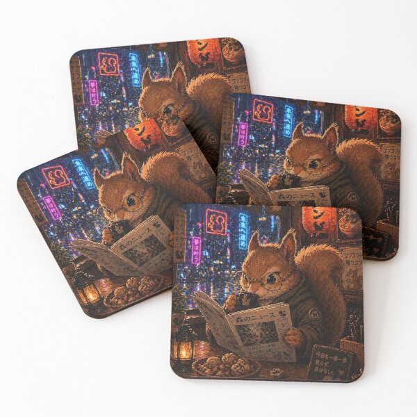 Item preview, Squirrel Reading Newspaper in Ramen Shop designed and sold by Geralthewhite.