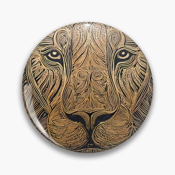 Item preview, Gold Regal Lion Portraits Mandala Designs Majestic Wildlife designed and sold by ART ATTACK ZONE.