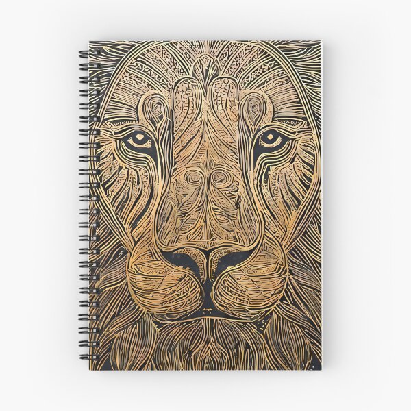 Item preview, Gold Regal Lion Portraits Mandala Designs Majestic Wildlife designed and sold by ART ATTACK ZONE.