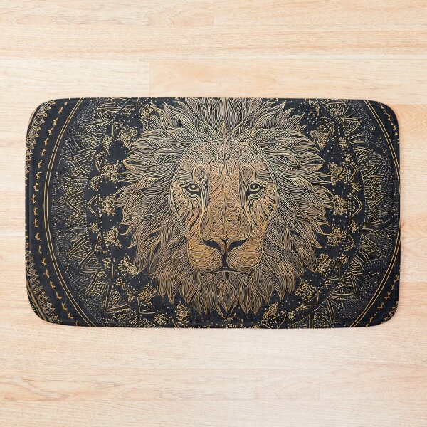 Item preview, Gold Regal Lion Portraits Mandala Designs Majestic Wildlife designed and sold by ART ATTACK ZONE.