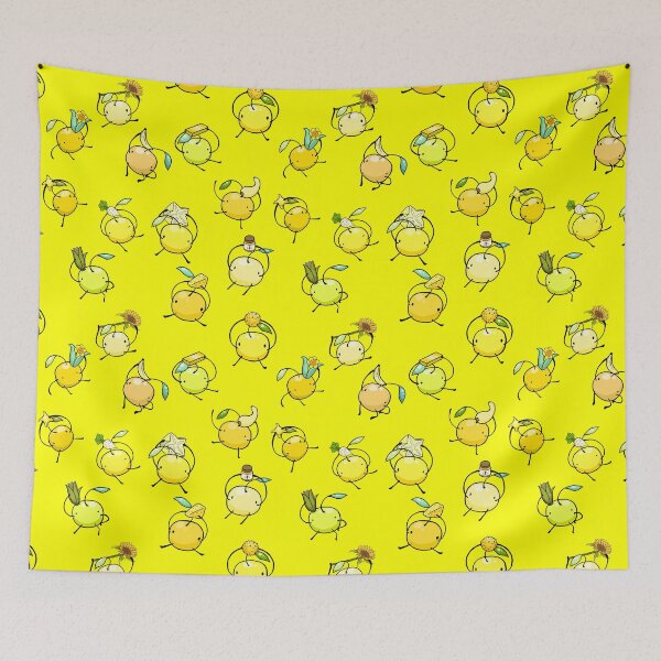 Item preview, Stardew Valley Yellow Junimo Repeating Pattern Bright Background designed and sold by JurassicParkans.