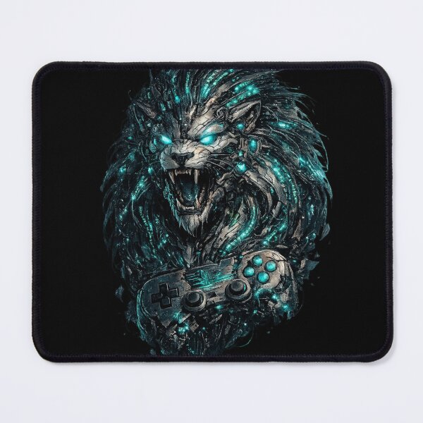 Item preview, Cybernetic Lion Gamer - Mecha Lion with Controller Aesthetic designed and sold by VipePrint.