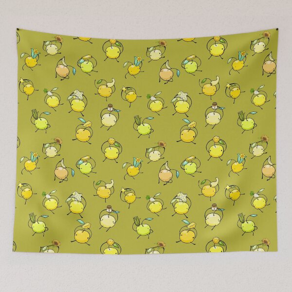 Item preview, Stardew Valley Yellow Junimo Repeating Pattern Gold Background designed and sold by JurassicParkans.