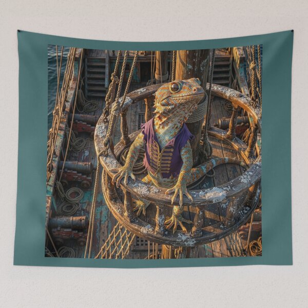 Item preview, Gecko Pirate in the Crow's Nest designed and sold by Tridentulus.