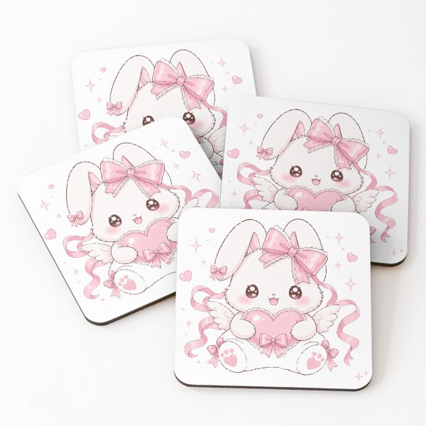 Item preview, Cute Coquette Bunny with Pink Bow designed and sold by teresastone7.