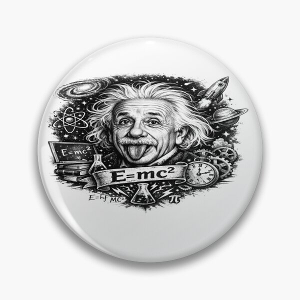 Item preview, Albert Einstein Portrait with "E=mc²" Theory of Relativity and Universe Icons designed and sold by Owcomm.