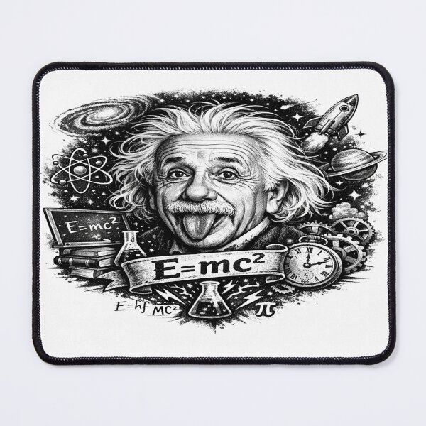 Item preview, Albert Einstein Portrait with "E=mc²" Theory of Relativity and Universe Icons designed and sold by Owcomm.