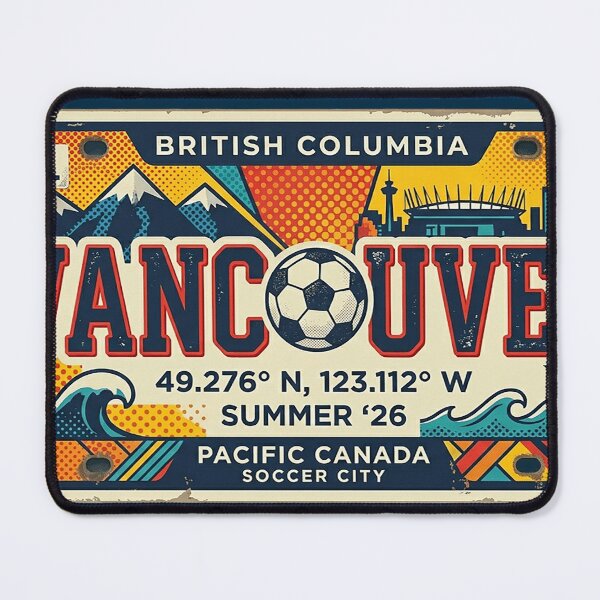 Item preview, Vancouver 2026 Soccer City Retro License Plate designed and sold by rygenr8.