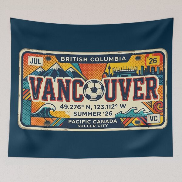 Item preview, Vancouver 2026 Soccer City Retro License Plate designed and sold by rygenr8.