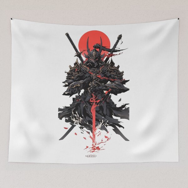 Item preview, Dark Samurai Warrior – Japanese Demon Ronin with Red Sun Aesthetic Art designed and sold by Dyan4.