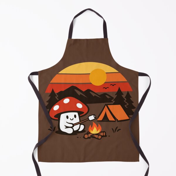 Item preview, Cute Camping Mushroom Roasting Marshmallow Vintage Sunset Forest Landscape Adventure designed and sold by Owcomm.