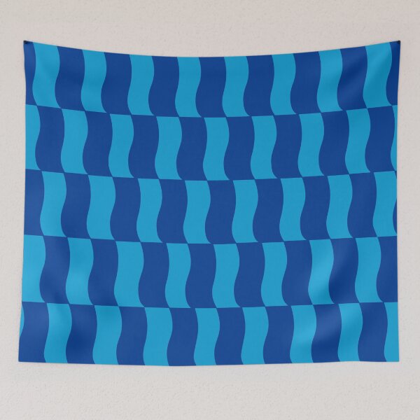 Item preview, Cobalt Sky Wavy Blocks designed and sold by STUDIO MORE Los Angeles.