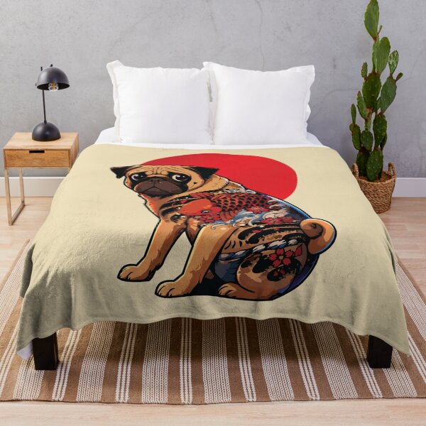 Item preview, Puguza Pug Koi Tattoo Japanese Gangster Art designed and sold by RamyGallery.