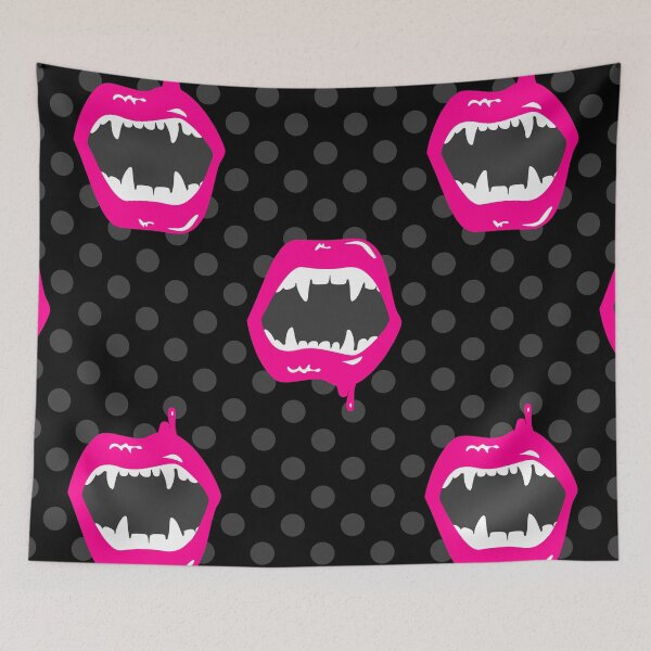 Item preview, vampire lips monster fanged creature pink designed and sold by Gossip Rag.