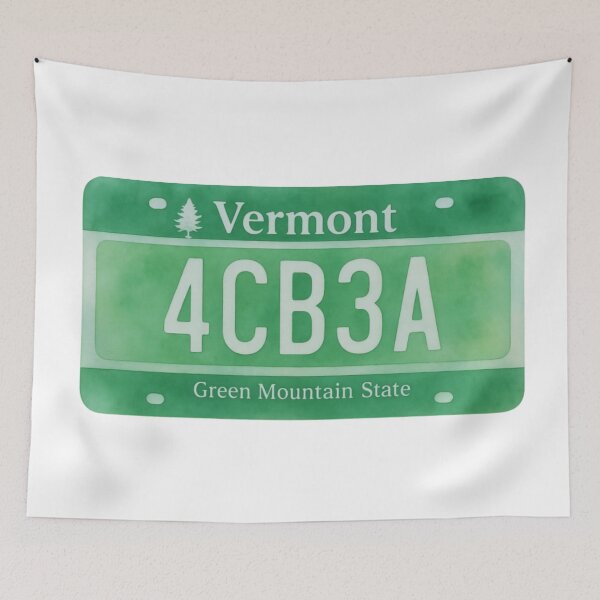 Item preview, Noah Kahan Vermont License Plate 4CB3A Watercolor designed and sold by secondcityshore.