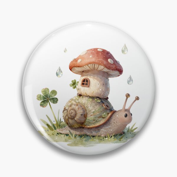 Item preview, Cottagecore Snail & Mushroom Cottage — Watercolour Art designed and sold by sooperstore.