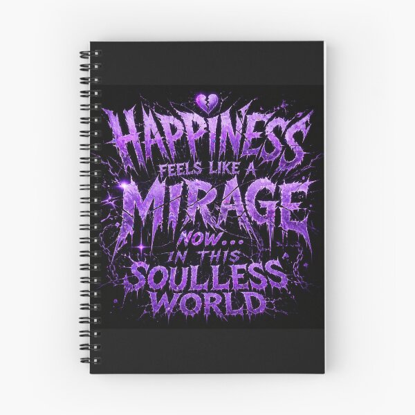Item preview, La felicidad se siente como un espejismo: cita con estética oscura | Tipografía grunge púrpura designed and sold by BulletKitty82.