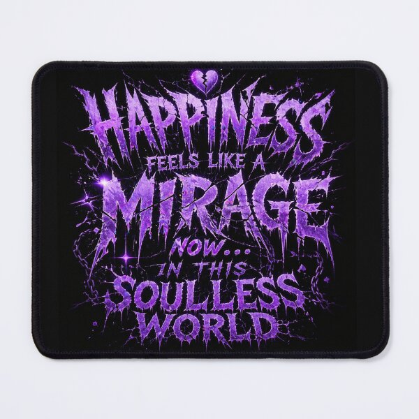 Item preview, Happiness Feels Like a Mirage – Dark Aesthetic Quote | Purple Grunge Typography designed and sold by BulletKitty82.