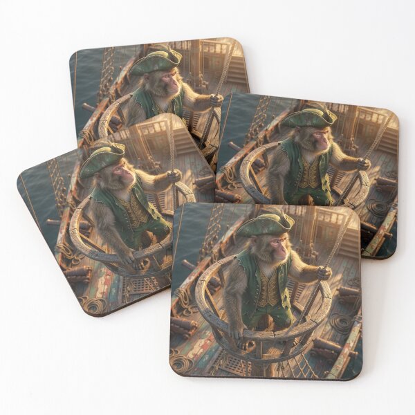 Item preview, Macaque Pirate Surveys the High Seas designed and sold by Tridentulus.