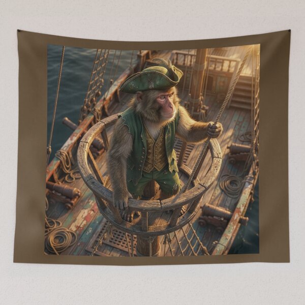 Item preview, Macaque Pirate Surveys the High Seas designed and sold by Tridentulus.
