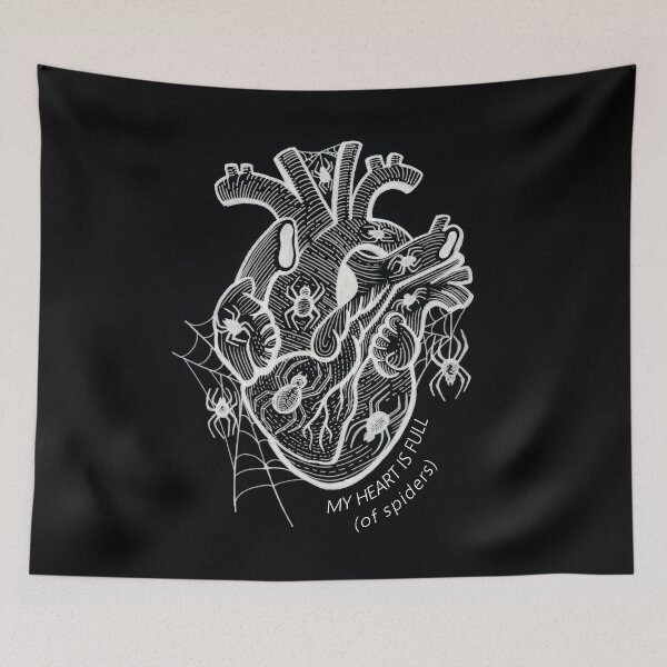Item preview, My Heart is Full of Spiders - Gothic Alternative Art Inverse designed and sold by Cass Harker Studio.