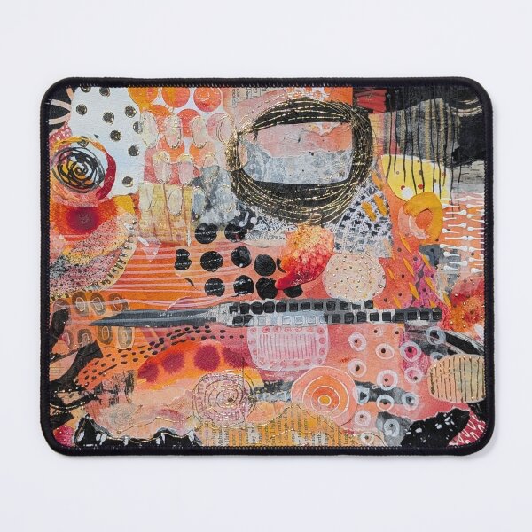 Item preview, Grungy collage in red, yellow orange black and white designed and sold by EmbellishEmy.