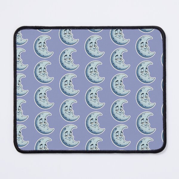 Item preview, Chill Blue Moon Face – Retro Cartoon Night Vibes designed and sold by Scroll-Culture.