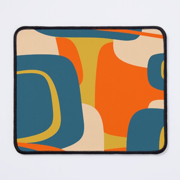 Item preview, Mid Century Modern Retro Abstract Pattern Orange Blue Mustard designed and sold by kierkegaard.