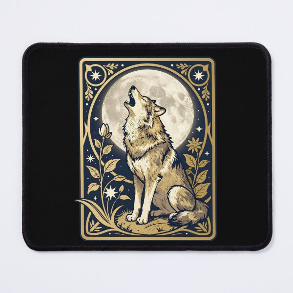 Item preview, Wolf Moon Art Nouveau — Celestial Mystical Print designed and sold by sooperstore.