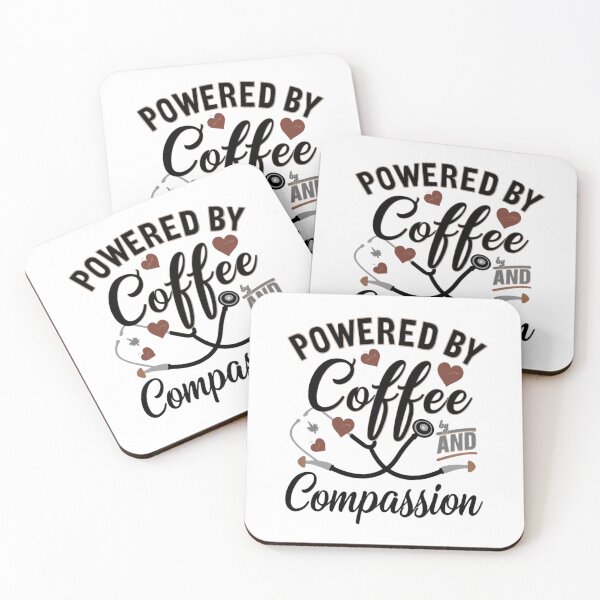 Item preview, Powered by Coffee and Compassion – Caregiver / Nurse Design 1 designed and sold by Hadrielsdesigns.