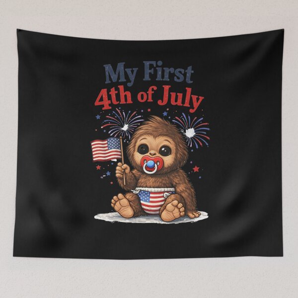 Item preview, Cute Baby bigfoot My First 4th of July Patriotic American Shirt designed and sold by FREENATION2026.